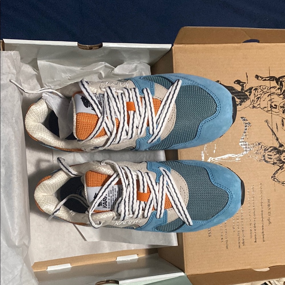 Vans Blue and Orange Athletic Shoes